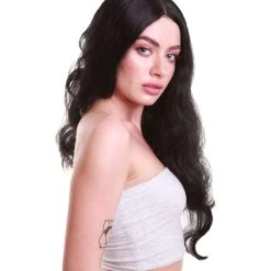 HPO Women Black Wavy Cosplay Wig | Premium Breathable Capless Cap