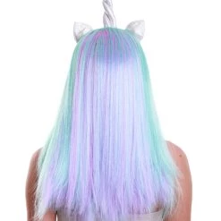 HPO Women Unicorn Multi Colored Wig | Premium Breathable Capless Cap