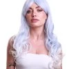 HPO Women Gradient Curly Powder Blue Cosplay Wig | Premium Breathable Capless Cap Women's
