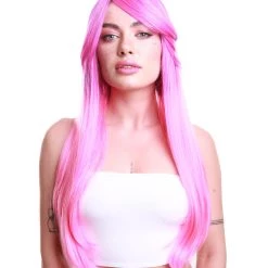 HPO Women Gradation Curly Pink Cosplay Wig | Premium Breathable Capless Cap