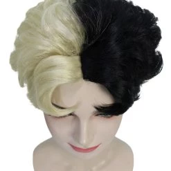 HPO Womens Short Two Tone Black And White Pixie With Heart Bangs | Premium Breathable Capless Cap