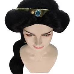 HPO Womens TV Movie Princess Jumbo Wig With Crown Black | Premium Breathable Capless Cap