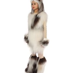 HPO Furry Dog Collection | Women's White And Brown Straight Furry Dog Cosplay Halloween Costume