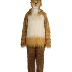 HPO Furry Fox Collection Costume | Women's White And Orange Straight Long Furry Fox Cosplay Costume With Tail