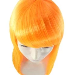 HPO Women's Glamour Pumpkin Orange Wig | Stage/Event Fancy Halloween Wig | Premium Breathable Capless Cap