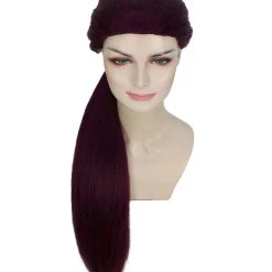 HPO Women's Long Sleek Purple Ponytail Rapper Wig - Long Purple Hair - Capless Cap Design