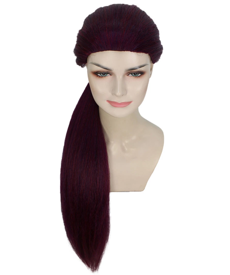 HPO Women's Long Sleek Purple Ponytail Rapper Wig - Long Purple Hair - Capless Cap Design