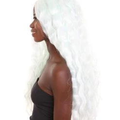 HPO Women's - Long Length Platinum Silver Say So Artist Wig - Wavy Silver Hair - Capless Cap Design