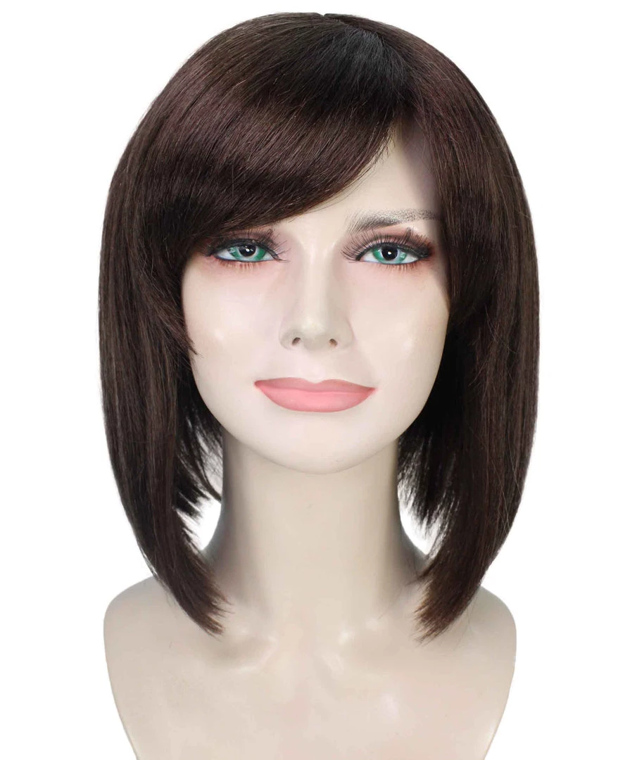 BC Introverted Bob | Women's Brown Color Straight Shoulder Length Trendy Introverted Bob Wig