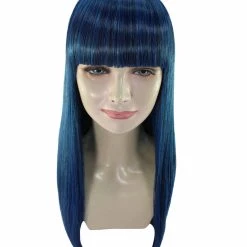 BC Adult Women's Dark Blue Color Straight Medium Length Trendy Wig