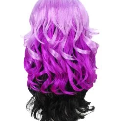 BC Adult Women's Purple Gradient Color Curly Medium Length Trendy Wig