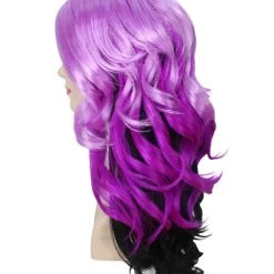BC Adult Women's Purple Gradient Color Curly Medium Length Trendy Wig