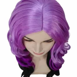 BC Adult Women's Purple Gradient Color Curly Medium Length Trendy Wig