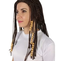 HPO Adult Women's Humanoid Blue Princes Brown Braided Wig