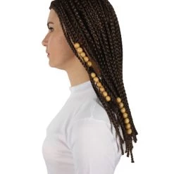 HPO Adult Women's Humanoid Blue Princes Brown Braided Wig