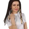 HPO Adult Women's Humanoid Blue Princes Brown Braided Wig