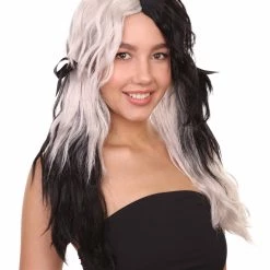 HPO Women's Womens Black And White Ponytail Wig | Anime Cosplay Party Wigs | Premium Breathable Capless Cap