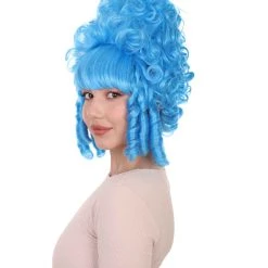 HPO Womens French Colonial Marie Antoinette Wig | Neon Pink Historical Cosplay Wigs | Premium Breathable Capless Cap Women's