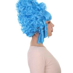 HPO Womens French Colonial Marie Antoinette Wig | Neon Pink Historical Cosplay Wigs | Premium Breathable Capless Cap Women's