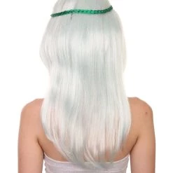 HPO Womens Floral Fantasy Lt Green Wig With Flower Crown | Storybook & Fairytale Wigs | Premium Breathable Capless Cap Women's