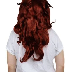 HPO Women's Womens Manga Android Wig | Red Cosplay TV/Movie Wigs | Premium Breathable Capless Cap