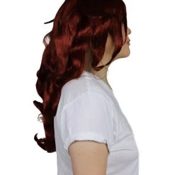 HPO Women's Womens Manga Android Wig | Red Cosplay TV/Movie Wigs | Premium Breathable Capless Cap
