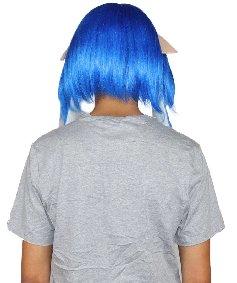 HPO Womens Inkling Girl Wig And Ears With Mask Set | Video Game Wigs | Premium Breathable Capless Cap