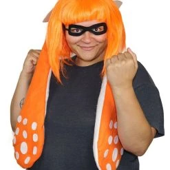 HPO Womens Inkling Girl Wig And Ears With Mask Set | Video Game Wigs | Premium Breathable Capless Cap