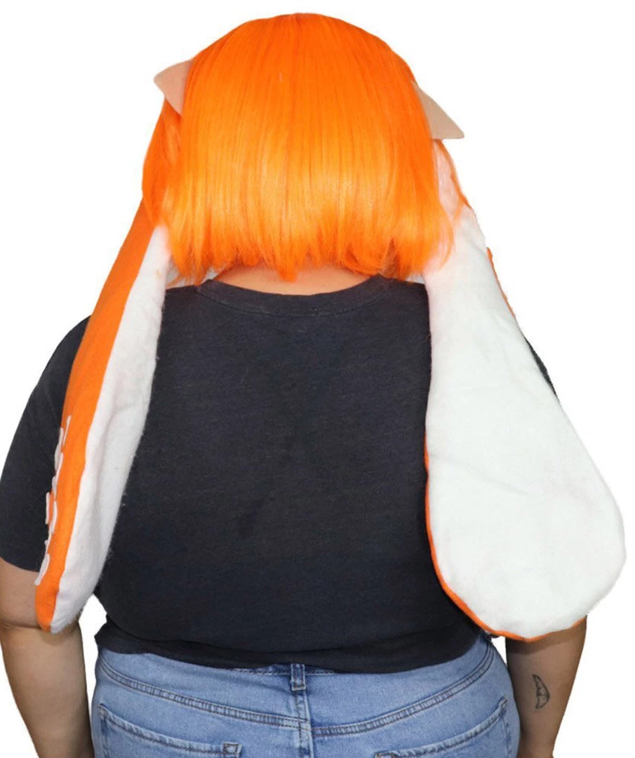 HPO Womens Inkling Girl Wig And Ears With Mask Set | Video Game Wigs | Premium Breathable Capless Cap
