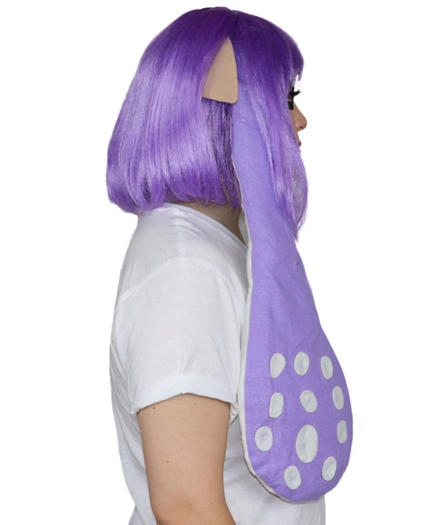 HPO Womens Inkling Girl Wig And Ears With Mask Set | Video Game Wigs | Premium Breathable Capless Cap