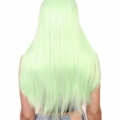 HPO Celebrity Womens Wig | Ombre Green Long Wig | Premium Breathable Capless Cap Men's