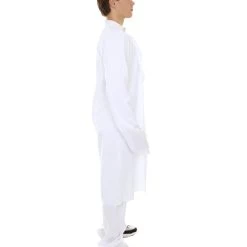 HPO Adult Men's Chinese Traditional Martial Arts Kung Fu Uniform Costume | White Cosplay Costume