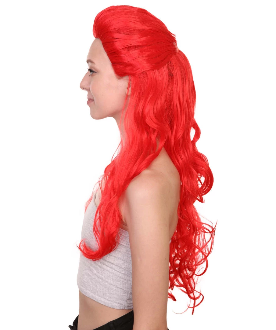 HPO Poison Womens Wig | Long Red Cosplay Wig | Premium Breathable Capless Cap Men's