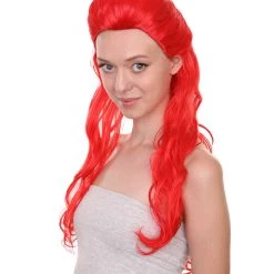 HPO Poison Womens Wig | Long Red Cosplay Wig | Premium Breathable Capless Cap Men's
