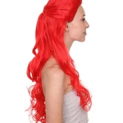 HPO Poison Womens Wig | Long Red Cosplay Wig | Premium Breathable Capless Cap Men's