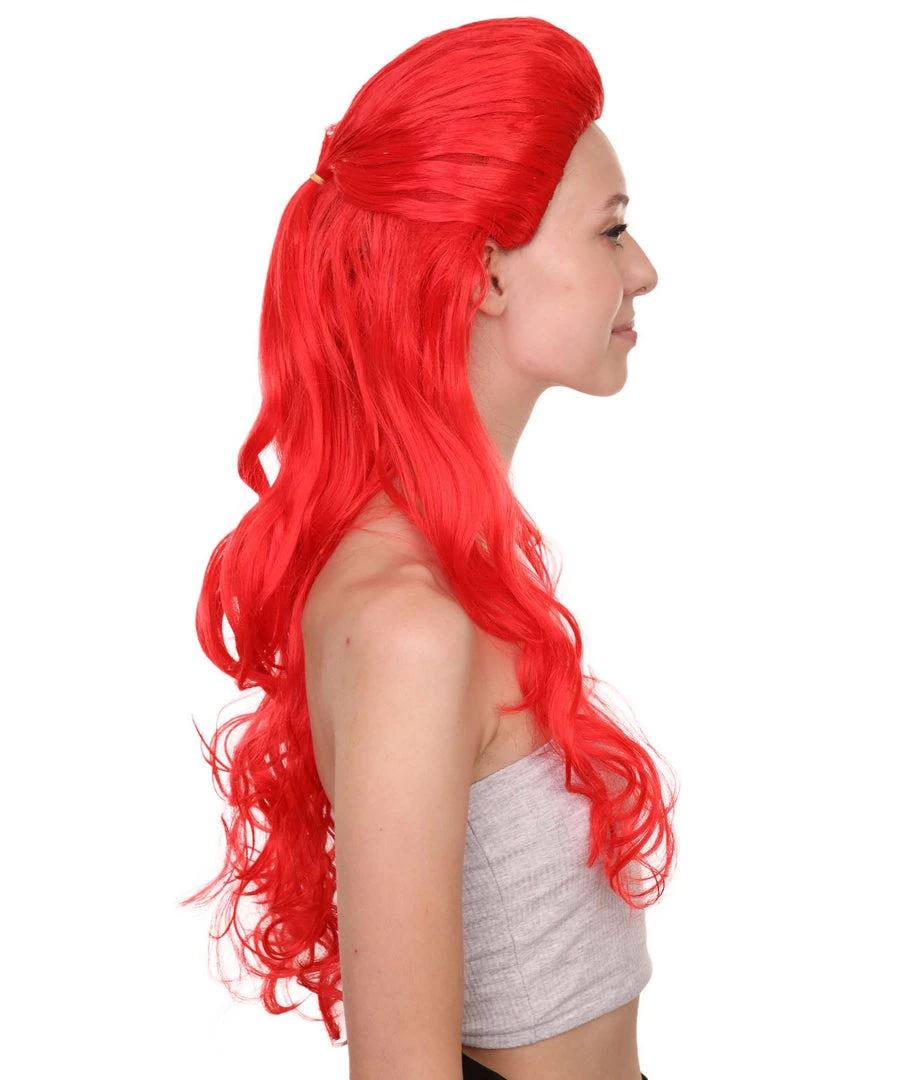 HPO Poison Womens Wig | Long Red Cosplay Wig | Premium Breathable Capless Cap Men's