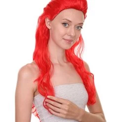HPO Poison Womens Wig | Long Red Cosplay Wig | Premium Breathable Capless Cap Men's