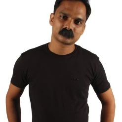 HPO Men's Mens Short Fluffy Black Marx Bros Mustache - Stage Ready Mustache Perfect For Cosplay, Drag, And Performance