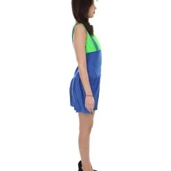 HPO Adult Women's Plumber Costume | Green Cosplay Costume