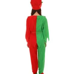 HPO Adult Women's Ladies' Elf Xmas Costume | Red And Green Halloween Costume