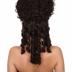 HPO Women's Womens Renaissance Curly Wig | Dark Brown Historical Wigs