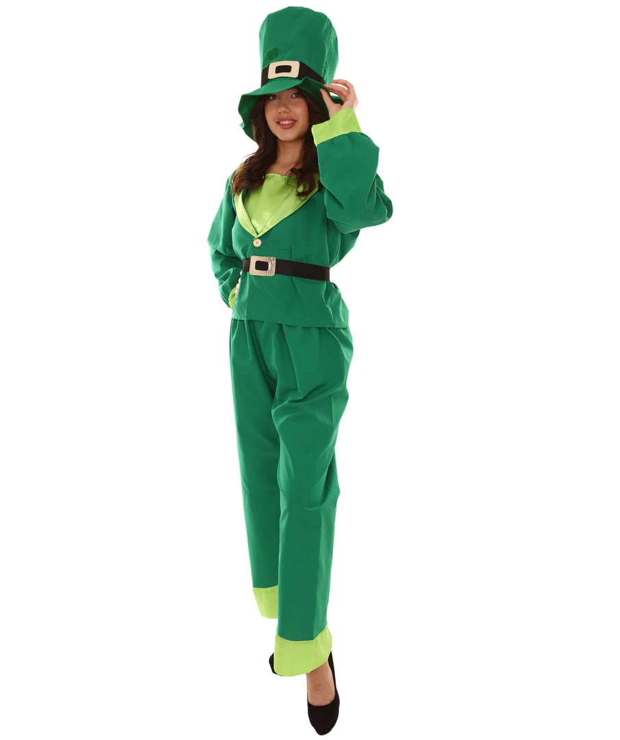 HPO Adult Women's Leprechaun St. Patricks Day Costume | Green Cosplay Costume