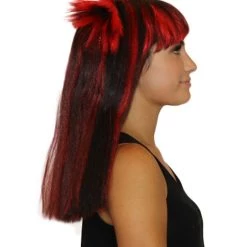 HPO Bat Black And Blue Wig | Medium Bob Cosplay Halloween Wig | Premium Breathable Capless Cap Women's