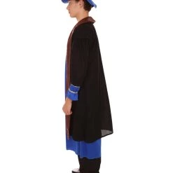 HPO Adult Men's Leonardo Da Vinci Painter Artitst Costume | Blue Cosplay Costume