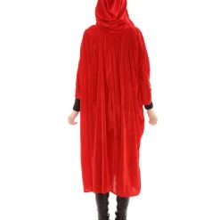 HPO Adult Women's Hooded Robe Cape Costume | Red Halloween Costume