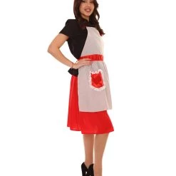 HPO Adult Women's 50's Housewife 4 Pc Historical Costume | Multi Color Cosplay Costume