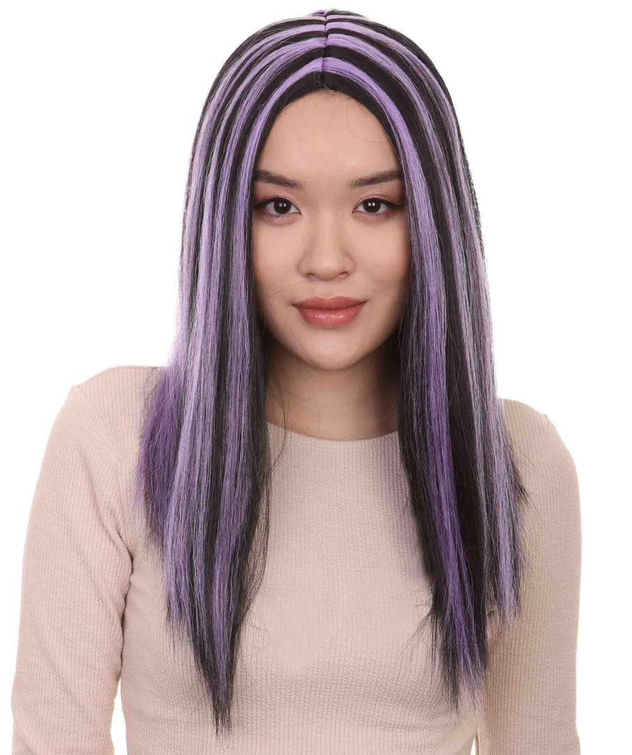 HPO Women's Crimped Witch Womens Wig | Long Straight Horror Wig | Premium Breathable Capless Cap