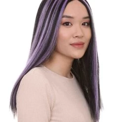 HPO Women's Crimped Witch Womens Wig | Long Straight Horror Wig | Premium Breathable Capless Cap