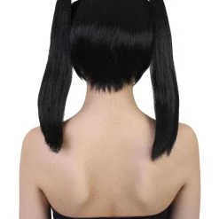 HPO Japanese Anime School Idol Womens Wig | Black Cartoon Ponytail Asian Wig | Premium Breathable Capless Cap Men's