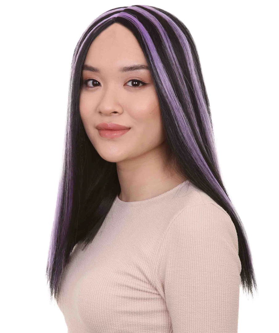 HPO Women's Crimped Witch Womens Wig | Long Straight Horror Wig | Premium Breathable Capless Cap